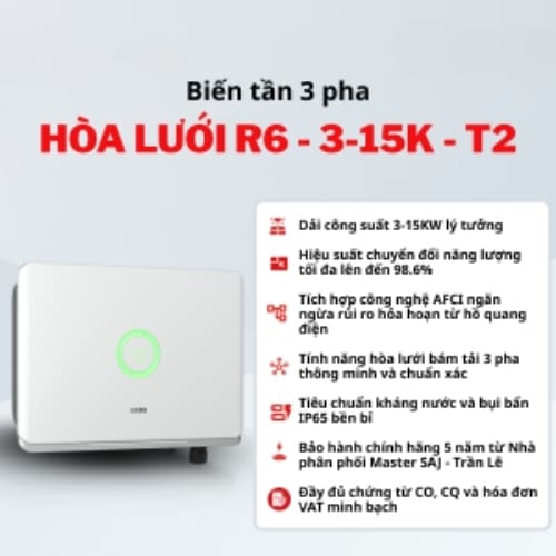 Biến Tần Hòa Lưới SAJ R6 3-15kW Bám Tải 3 Pha